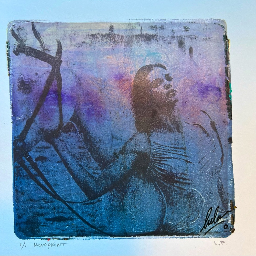 #422 small monoprint 8x8